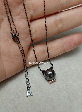 ISLA孤岛M家同款猫咪施家珍珠项链女款锁骨链颈链小众设计高级感