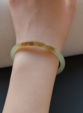 52和田玉叮当镯细条手镯灵动秀气