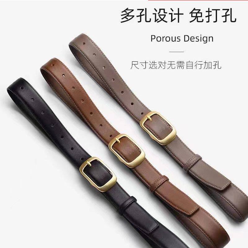 皮带女士2026新款休闲百搭真品针扣配牛仔裤皮腰带高级感潮