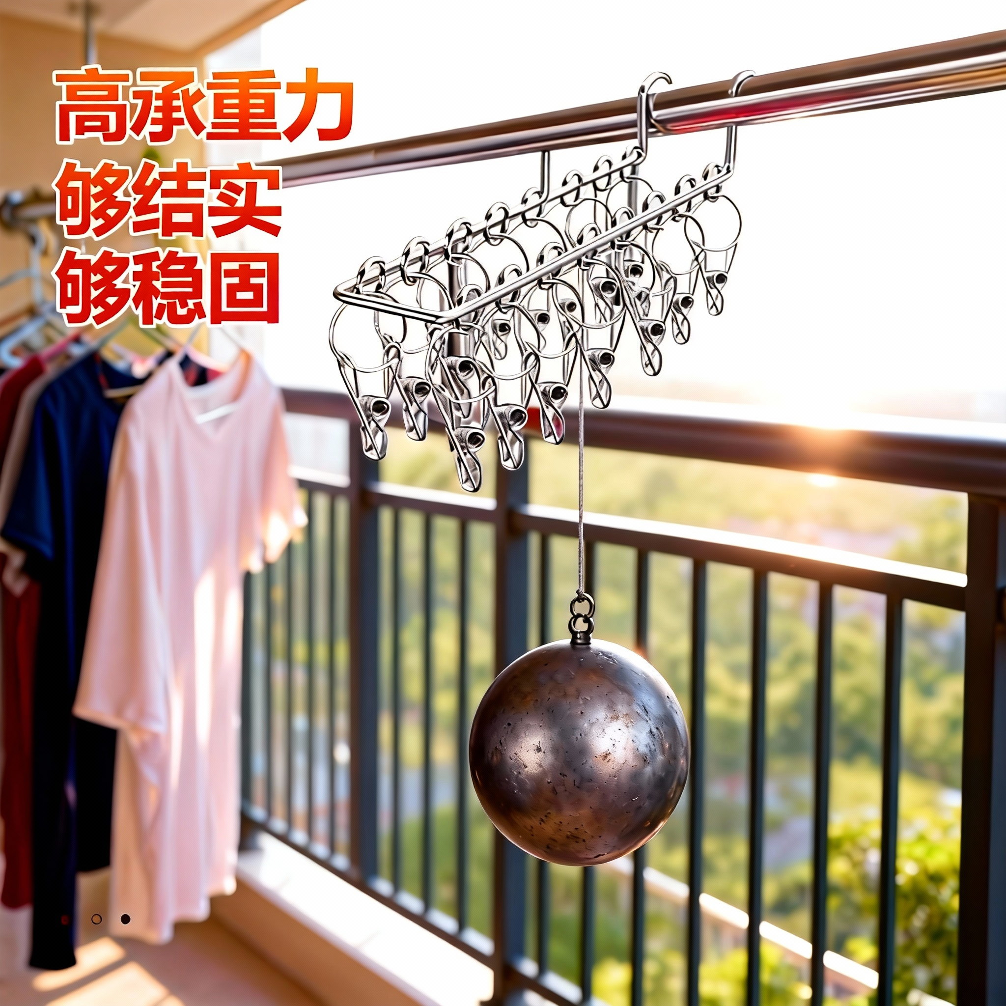 不锈钢晾衣架夹子阳台窗户晒袜防盗网窗外免打孔内衣内裤晾晒神器,淘宝优惠券,粉丝福利购,淘宝优惠卷