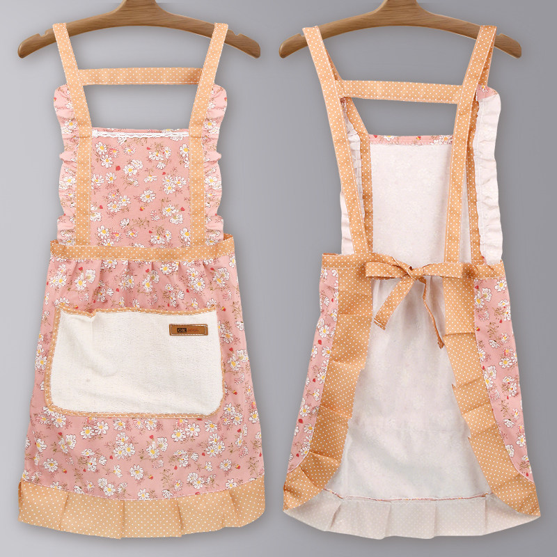 可擦手帆布家用围裙厨房耐脏防污防油透气女公主裙做饭围腰工作服,淘宝优惠券,粉丝福利购,淘宝优惠卷