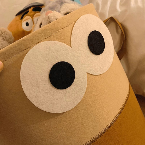 大容量脏衣篮衣服篓收纳桶可爱家用可折叠毛毡玩具零食收纳杂物筐 - 图2