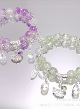 2026年新款爆花水滴银杏叶森系手链女小众百搭时尚气质手串