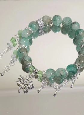 【某某】印象手链仲夏梧桐青绿串珠手饰 盛望江添小说二次元手串