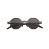 Retro round frame imitation wood grain temples ultralight sunglasses