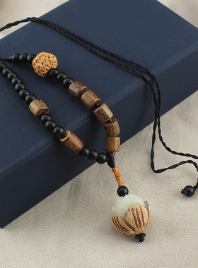 新中式复古串珠项链长款毛衣链女