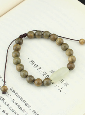 古忆时光绿檀木手串民族风手饰品