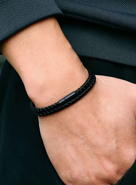 2025年新款简约风格龙骨绳手链适合男女双层缠绕百搭个性设计手绳