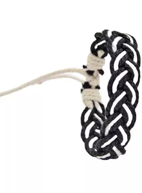 编织手链棉麻纯棉 ins风简约风手工闺蜜二人情侣学生男女手绳饰品