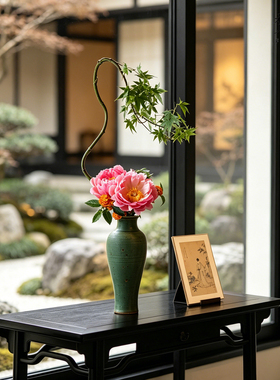 景德镇中古风水养鲜花陶瓷小花瓶