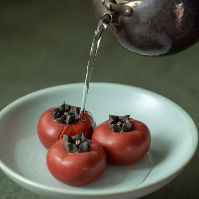 Persimmon ທຸກສິ່ງທຸກຢ່າງໄປໄດ້ດີ props ການຖ່າຍຮູບ props ຊາໄມ້ປະດັບ