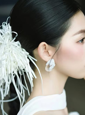 新娘小众气质丝带发夹