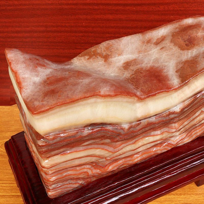 天然石材奇石摆件猪肉石五花肉桌面装饰雕刻石28*21*9cm8465g摆件,淘宝优惠券,粉丝福利购,淘宝优惠卷