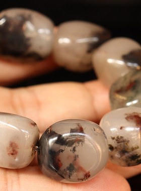 天然桂林鸡血玉石手链田湾料黄色手串男士手链16*20mm10颗95g