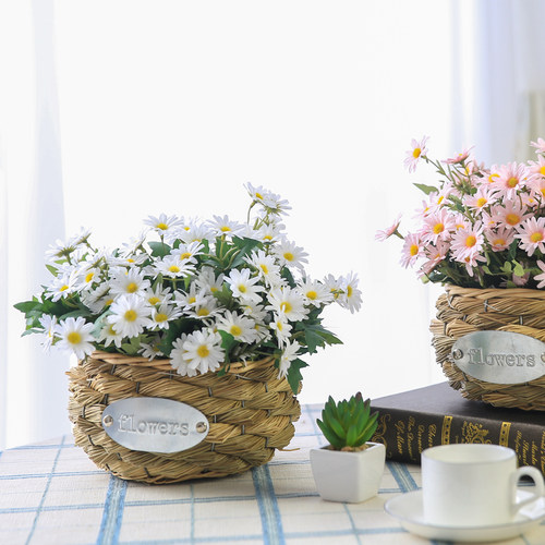 小雏菊仿真花束塑料绢花插花假花室内装饰花干花摆设客厅摆件花篮 - 图2