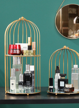 摆件鸟笼护肤品口红香水整理