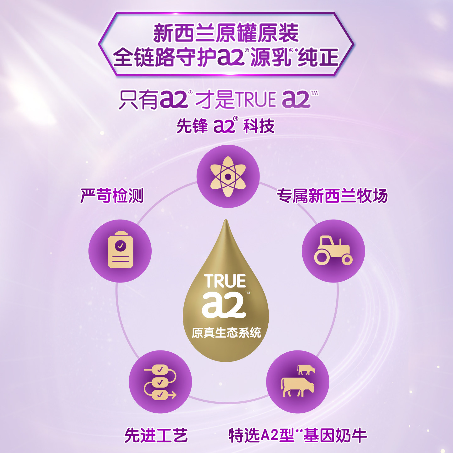a2紫白金婴儿配方奶粉1段一段新生儿0-6个月400g批批严检