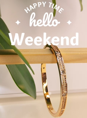 欧美ins风满天星手镯两排钻微镶满钻不掉色钛钢手镯女时尚饰品