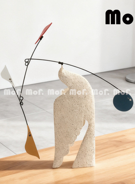 墨非 北欧现代艺术抽象飞鸟平衡摆件样板间售楼处书房玄关装饰品