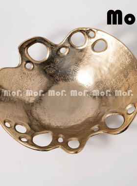 墨非 欧式金色异形花瓶不规则托盘摆件玄关装饰水果盘桌面装饰