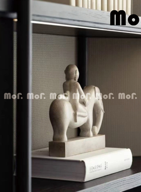 墨非 新中式侘寂风中古艺术摆件样板间客厅书房茶几桌面软装饰品