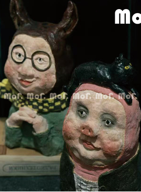 墨非 侘寂风原创手工陶艺陶瓷摆件儿童房玄关边柜客餐厅茶几装饰