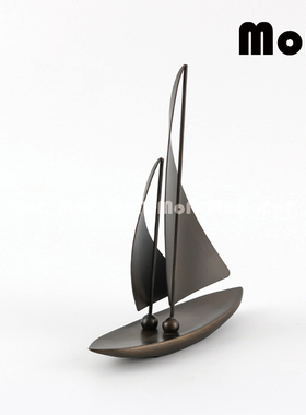 墨非 轻奢船模帆船工艺品高级摆件 样板房客厅玄关装饰柜软装摆设