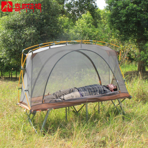 喜马拉雅单人离地帐篷行军床套装户外双层防暴雨四季钓鱼帐篷室内 - 图1