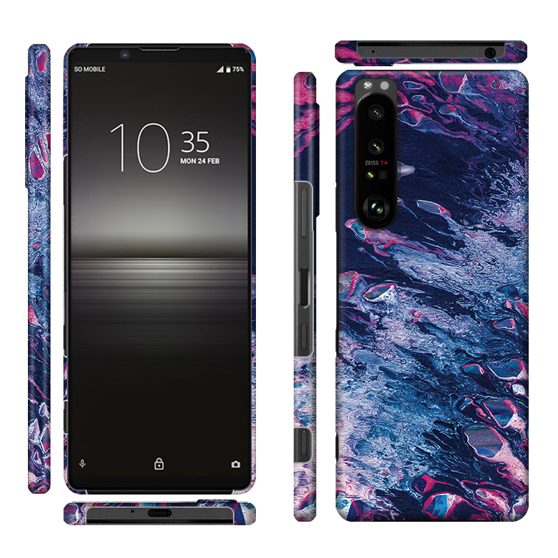 索尼Xperia1 III手机壳新款夜光立体浮雕X1Ⅲ简约保护套Mark3撸背壳潮牌磨砂半包硬壳适用XQ-BC52/BC62/BC72 - 图2