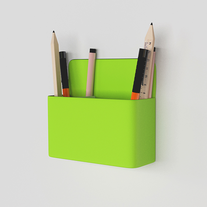 儿童磁性笔筒白板笔粉笔收纳盒可挂可吸式笔盒大容量大磁力纯色 - 图0