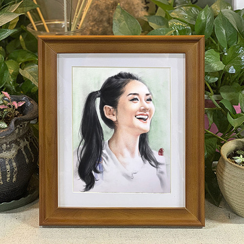 彩铅画像定制纯手绘真人照片彩色肖像画代画送亲情人男女朋友礼物 - 图0
