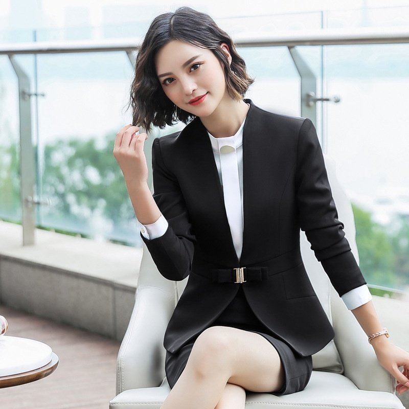 秋冬职业气质女灰西装两件套裤珠宝店美容院酒店前台工作服女6012,淘宝优惠券,粉丝福利购,淘宝优惠卷