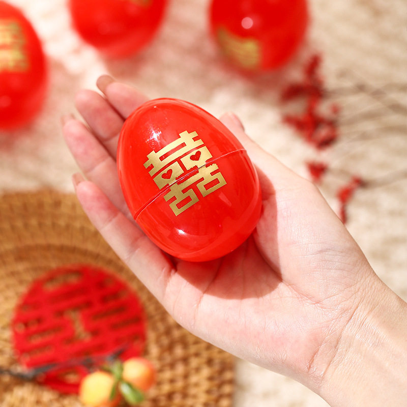 塑料红蛋壳宝宝满月抓周红鸡蛋包装壳喜蛋贴回礼装早生贵子干果糖,淘宝优惠券,粉丝福利购,淘宝优惠卷