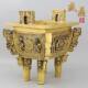 Shengding copper tripod ornaments copper incense burner jubaolong square tripod