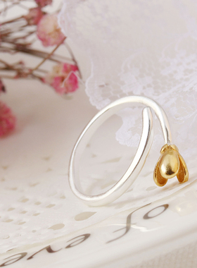 森女s925清新日韩版甜美可戒指