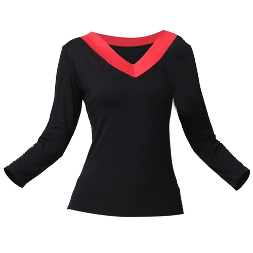 Лонгслив, футболка, одежда для йоги, спортивная одежда, V-образный вырез, большой размер