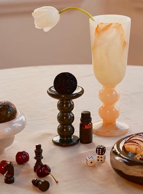 玉石桌面装饰花瓶烛台饰品摆件