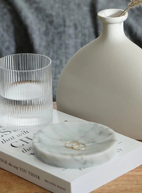 大理石首饰收纳ins轻奢装饰托盘