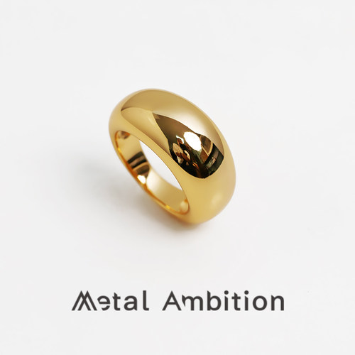 纯银镀18k金素圈戒指女法式欧美小众设计弧形百搭指环简约个性 - 图2