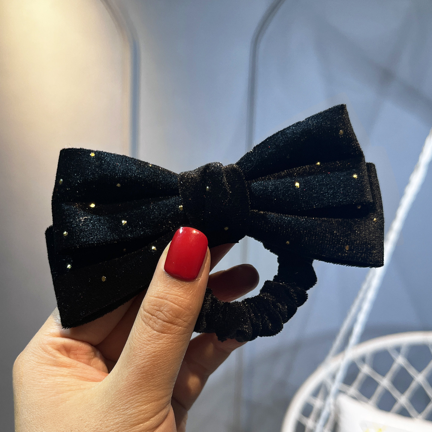 韩国进口丝绒烫金蝴蝶结发夹头饰儿童头绳扎丸子头发圈饰公主顶夹,淘宝优惠券,粉丝福利购,淘宝优惠卷