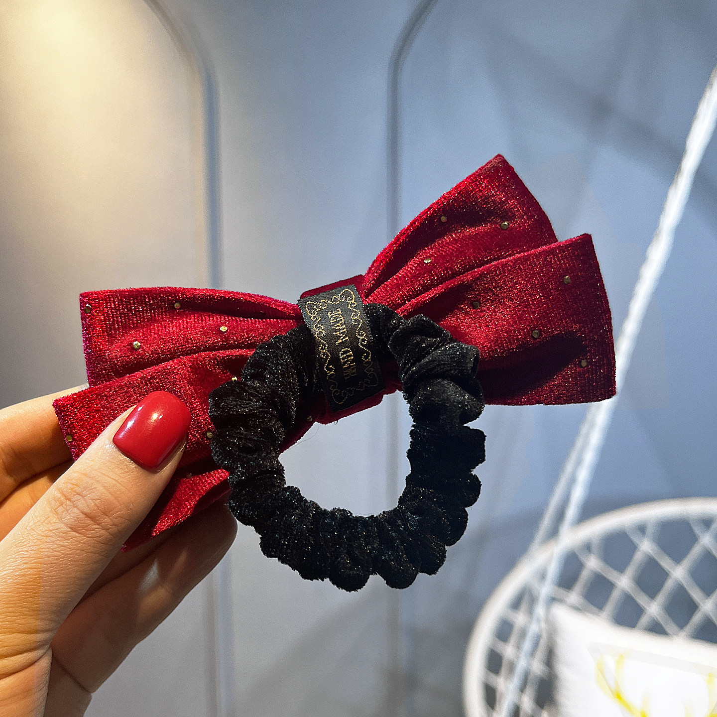 韩国进口丝绒烫金蝴蝶结发夹头饰儿童头绳扎丸子头发圈饰公主顶夹,淘宝优惠券,粉丝福利购,淘宝优惠卷