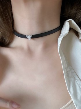 独特设计女真皮项圈高级感冷淡风