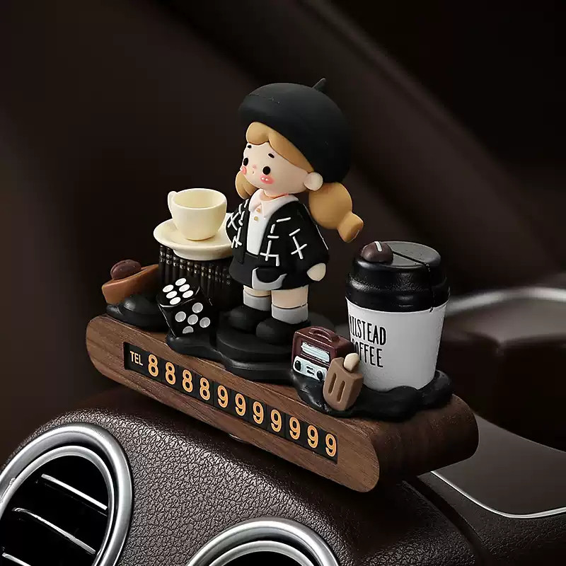 小野时光汽车临时停车挪车电话号码牌车载女高档摆件装饰用品大全,淘宝优惠券,粉丝福利购,淘宝优惠卷