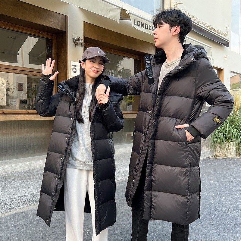 黑金高端羽绒服长款连帽情侣男女2025秋冬新款加厚短款外套潮,淘宝优惠券,粉丝福利购,淘宝优惠卷