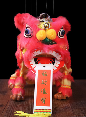 提线狮子王木偶扯线傀儡醒舞狮摆件玩具厂家直营红色新款推荐包邮