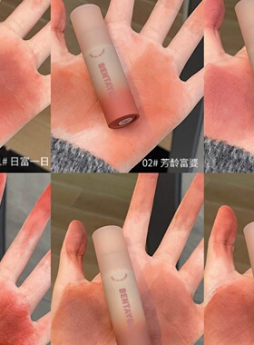 露选秋意浓~灰粉调唇泥哑光雾面丝绒唇釉不沾杯口红学生直播跨境