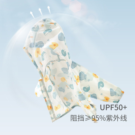 Tongtai children's sun protection clothing for men and women, summer ice silk thin baby clothing for outdoor UV protection