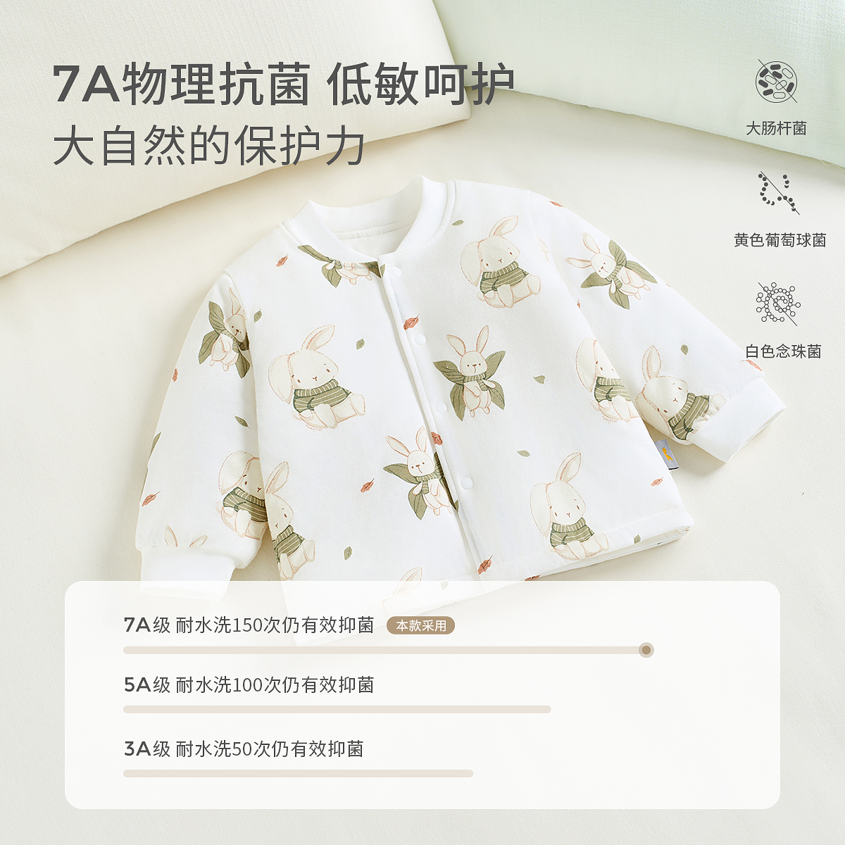 童泰宝宝上衣秋冬季纯棉夹棉婴儿衣服儿童家居服内衣男童女童外套 - 图0