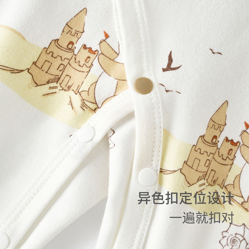 童泰婴儿连体衣春秋季纯棉男女宝宝衣服新生儿打底哈衣爬服睡衣 - 图3