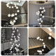 Light luxury, simple and creative ball staircase chandelier